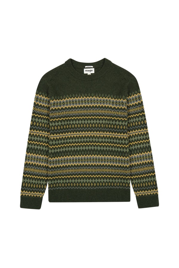 Jersey Wrangler Fairisle Color Green