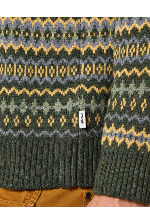 Jersey Wrangler Fairisle Color Green